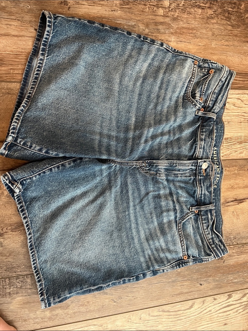 American Eagle Outfitters Dark Blue Rigid Denim Shorts